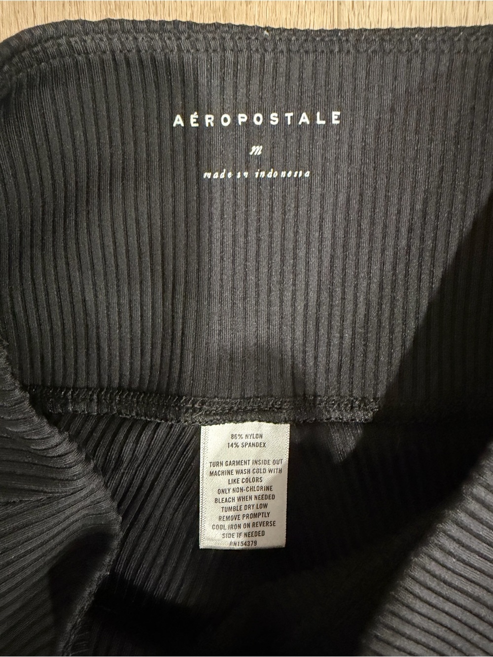 Aeropostale Black Ribbed Boot-Cut Pants - Picture 2 of 2